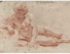 Reclining male nude drawing