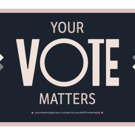 Digital poster that reads "Your Vote Matters"